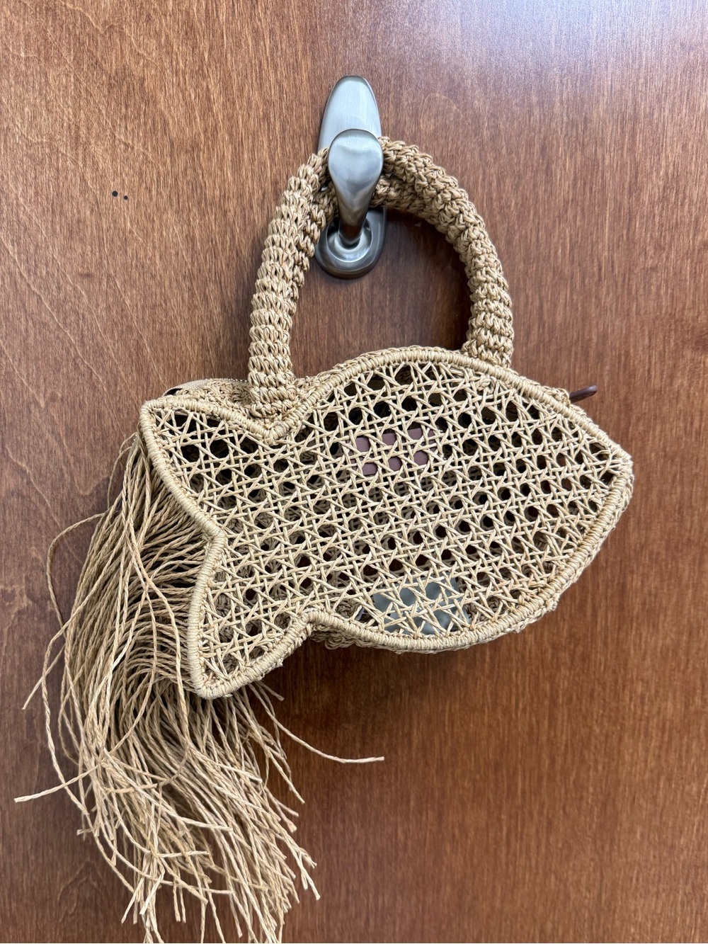 J. Crew Woven Fish-Shaped Straw Handbag in Natural Tan
